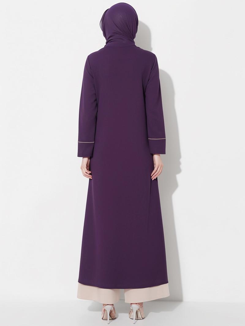 Product Introduction of Clearance Cross-Border Foreign Trade Muslim Clothing Abaya Cardigan Coat Long Zipper Autumn Clothing Dress Middle East 17