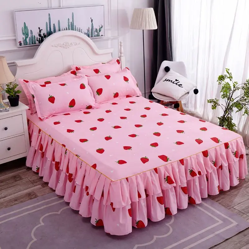 Váy Ga Trải Giường Công Chúa, Phong Cách Hàn Quốc, Cùng Mảnh, Chống Trượt, Chăn Ga Trải Giường Ren Hai Mặt, Thích Hợp Cho Tất Cả Các Mùa, Ss242024 0