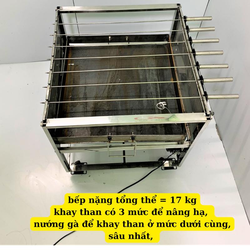 Bếp nướng thịt than hoa, bếp nướng thịt có moto quay 7 xiên, bếp nướng thịt inox không gỉ 4