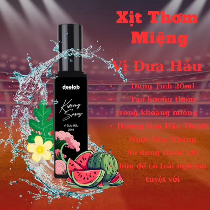 Xịt Thơm Miệng Kissing Spray 20ml Hương Trái Cây, Mát Lạnh, Ngọt Ngào Thơm Mát. 7