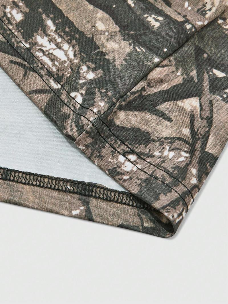 Product Introduction of Men's Camo Letter Print Tank Top & Graphic Print Pants Two-piece Set, Loose Casual Fashion Breathable Two Piece Outfits for Daily Outdoor Wear, Men Clothes for All Seasons 5