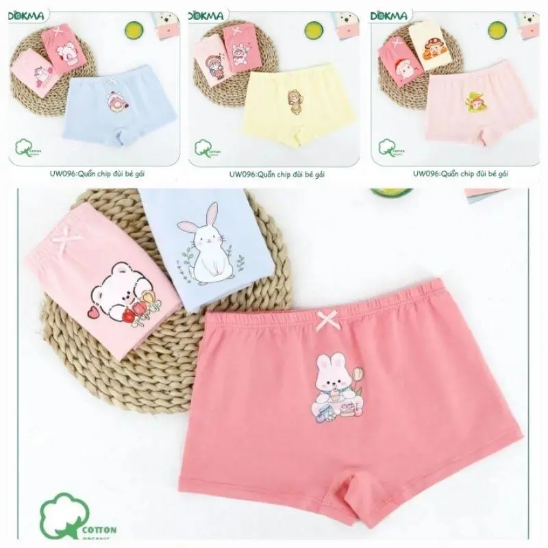 3 Quần Chip Đùi Dokma Bé Gái 10-38kg [Vải Đẹp]- Nụ Nọng Kids Thun Cotton