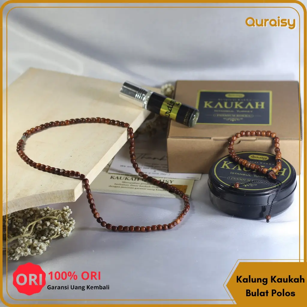 Kalung Kokka Premium Bulat Polos Untuk Kesehatan Bersertifikat Asli Free Parfum Gelang Kaukah Kaokah Koka Kauka Hitam Kayu