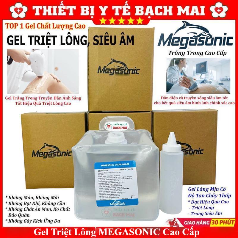 Gel Triệt Lông Megasonic Cao Cấp Màu Trắng - Can 5 Lít