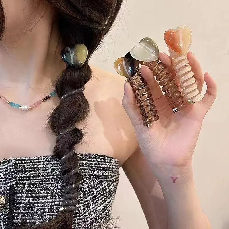 Dây Buộc Tóc Đầu Bong Bóng, Phong Cách Trung Quốc Và Nhật Bản, Thiết Kế Đơn Giản, Dây Điện Thoại Tình Yêu Cao Cấp Mới 2024, Dụng Cụ Bện Tóc Đuôi Ngựa, Thiết Kế Dễ Thương, Hữu Ích 1