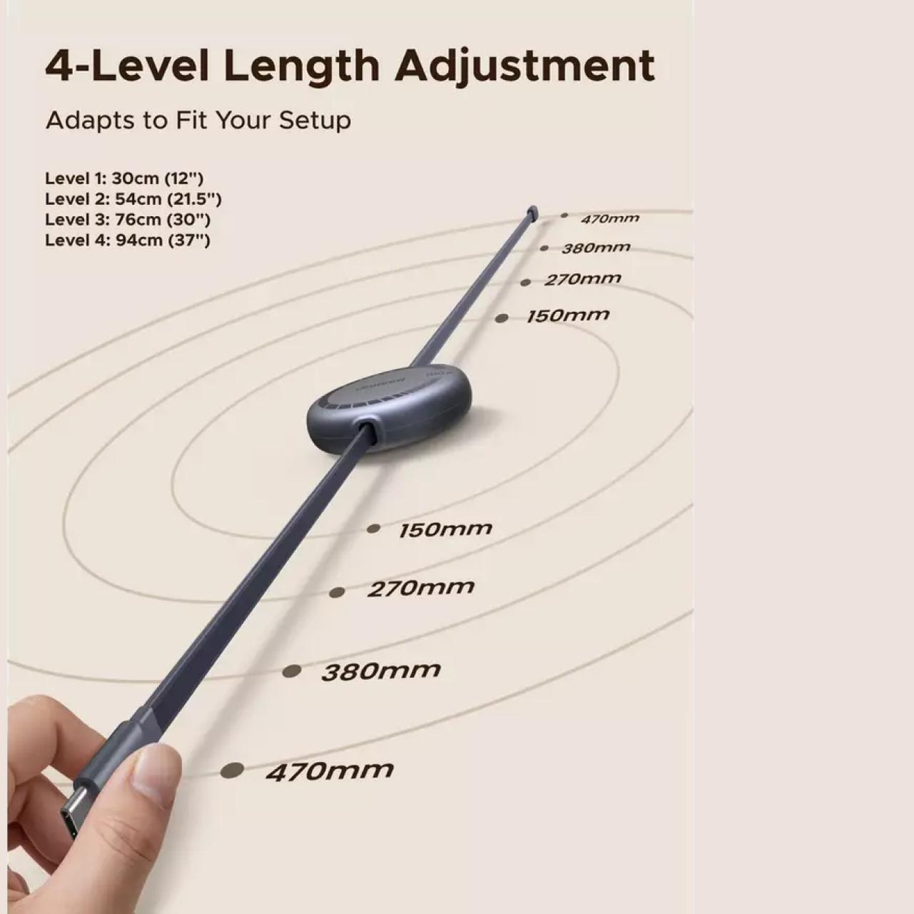 UGREEN Kabel Charger USB C - USB C 5A 100W Retractable 1m Nexode - Gray 65905