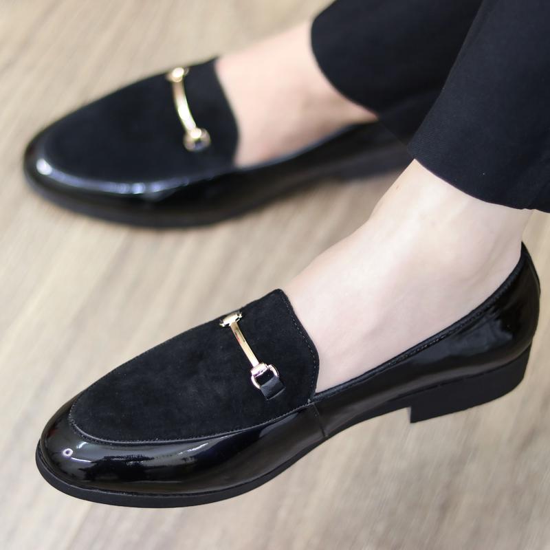 Giày Lười Nam Mặt Da Lộn Mã L190- Giày Nam Công Sở Màu Đen Đế Cao 3cm - Giày Nam Giá Rẻ 0