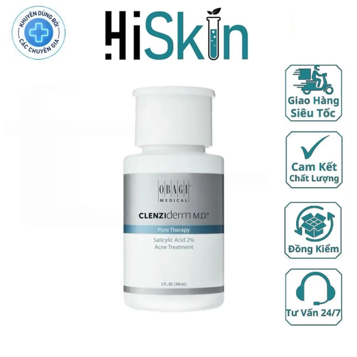 [Date Tháng 1/2026] Dung Dịch BHA Giảm Mụn, Dầu Nhờn Obagi Clenziderm MD Pore Therapy 148ml