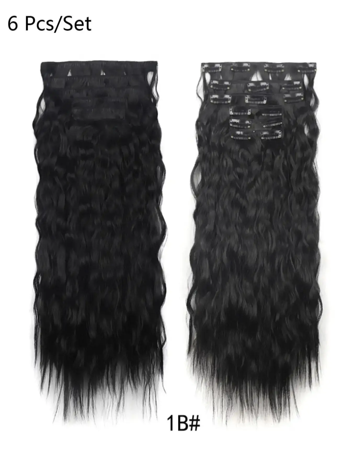 Women's Long Synthetic Clip-in Hair Extensions,  Fluffy Curly Soft Synthetic Hair Extensions, Hairpieces for Daily & Costume Party Use