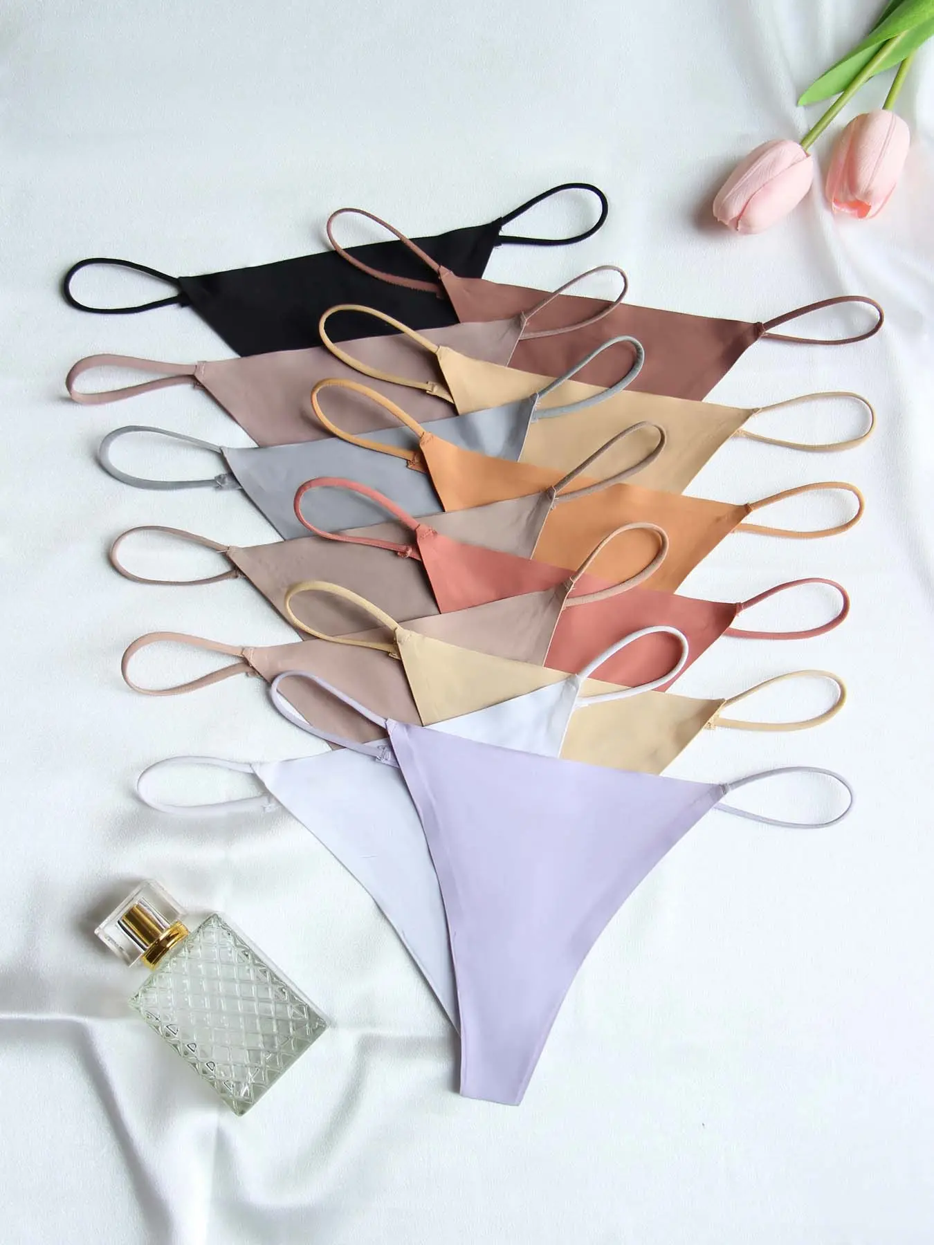 Women's Solid Color Thong, Soft Breathable Comfortable Fit Pastel Color Panty for Daily Wear, Underwear for All Seasons, Underwear for Women