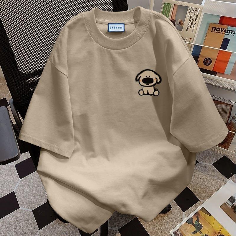 Product Introduction of 100% Cotton Puppy Cute Printed Short Sleeve T-Shirt Unisex Summer Loose Top boxy  shirt oversized  shirt  men 9