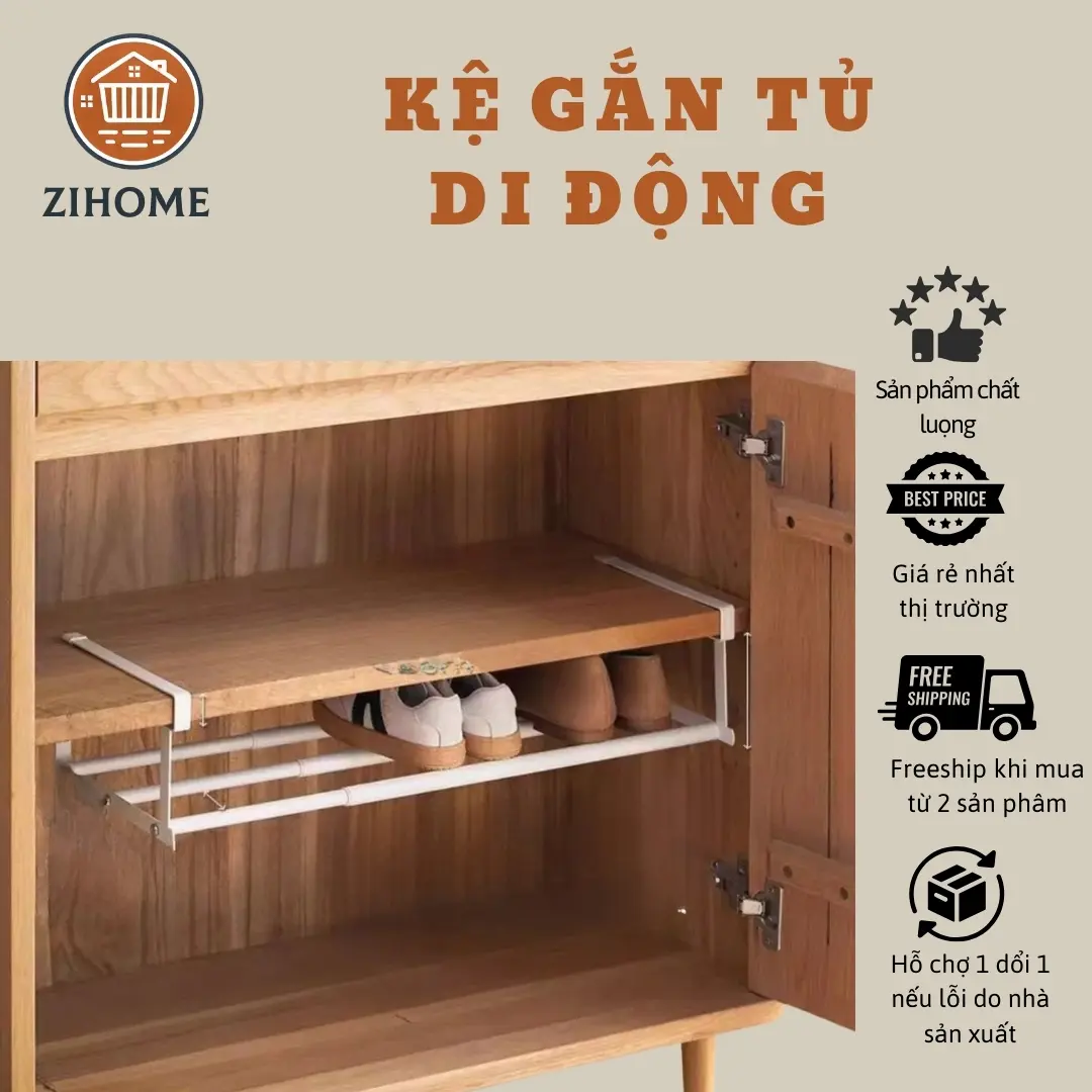 Kệ giày gắn dưới tủ – Tiết kiệm không gian, kéo ra gọn gàng, Thiết kế thông minh