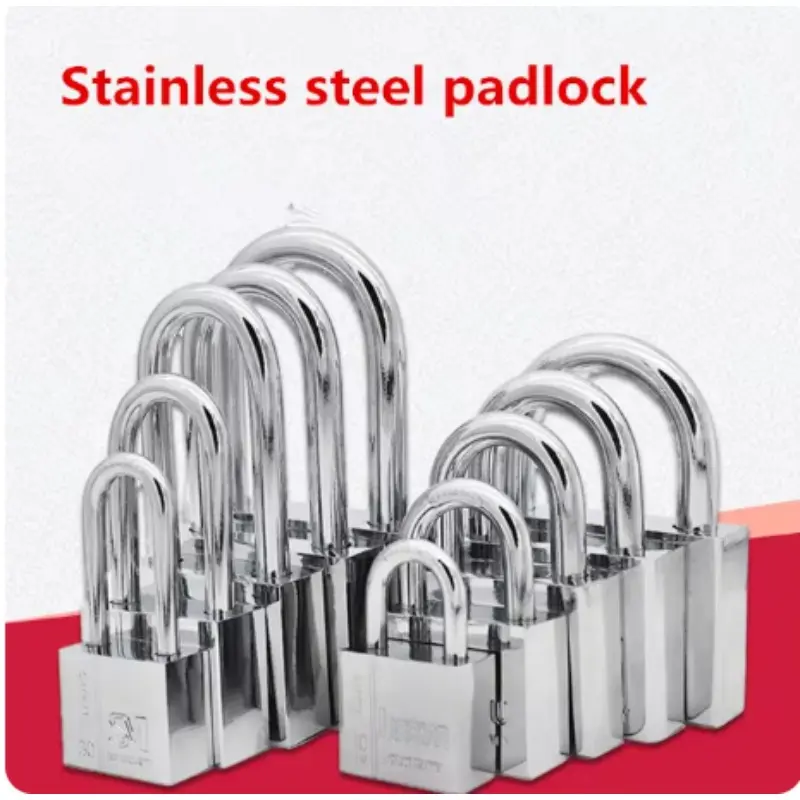Door Padlock Heavy-duty Stainless Steel Weatherproof (30mm, 40mm, 50mm, 60mm, 70mm) Square, Short Release Buckle, Long Release Buckle