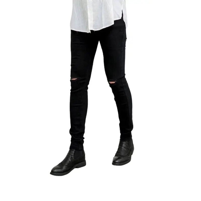 Quần Jean Nam Rách Gối Đen ,Form Skinny ,Chất Bò Co Giãn 4 Chiều, Ôm Dáng Cực Đẹp 3