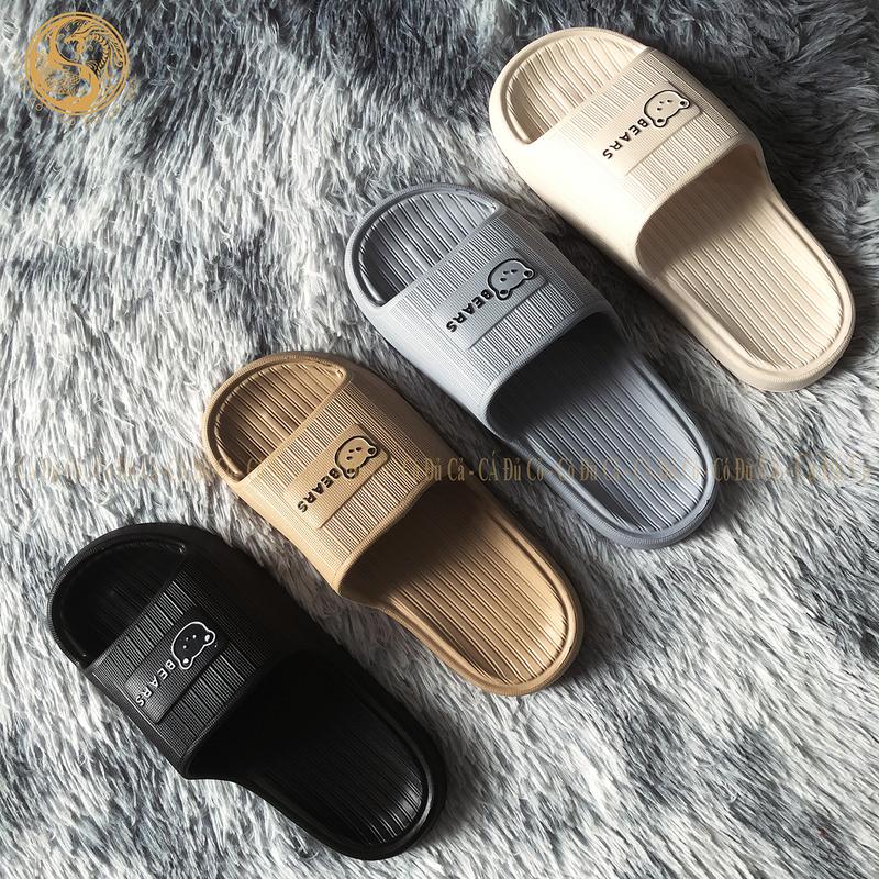 Dép đúc nam nữ quai ngang siêu nhẹ mặt gấu Bear dép đi trong nhà văn phòng