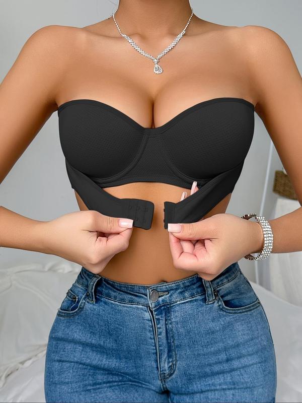 Women's Solid Color Push Up Bra, Comfortable Breathable Invisible Bra, Women's Lingerie for All Seasons 6