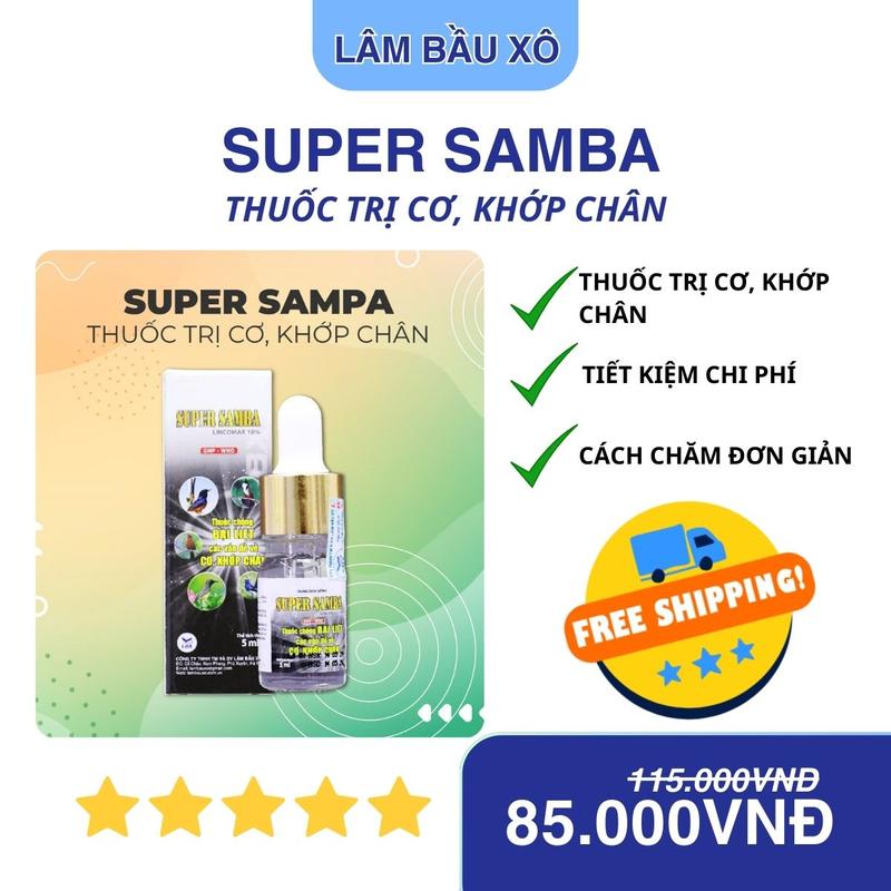  SUPER SAMBA - LBX Dung dịch uống chống bại liệt các vấn đề về cơ khớp chân cho tất cả các dòng chim cảnh 5ml dễ sử dụng được anh em nghệ nhân tin dùng 