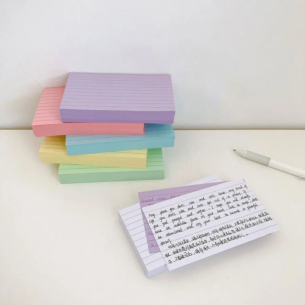 Multifunctional DIY Index Cards Horizontal Line Colorful Notepad Memo Pads School Office