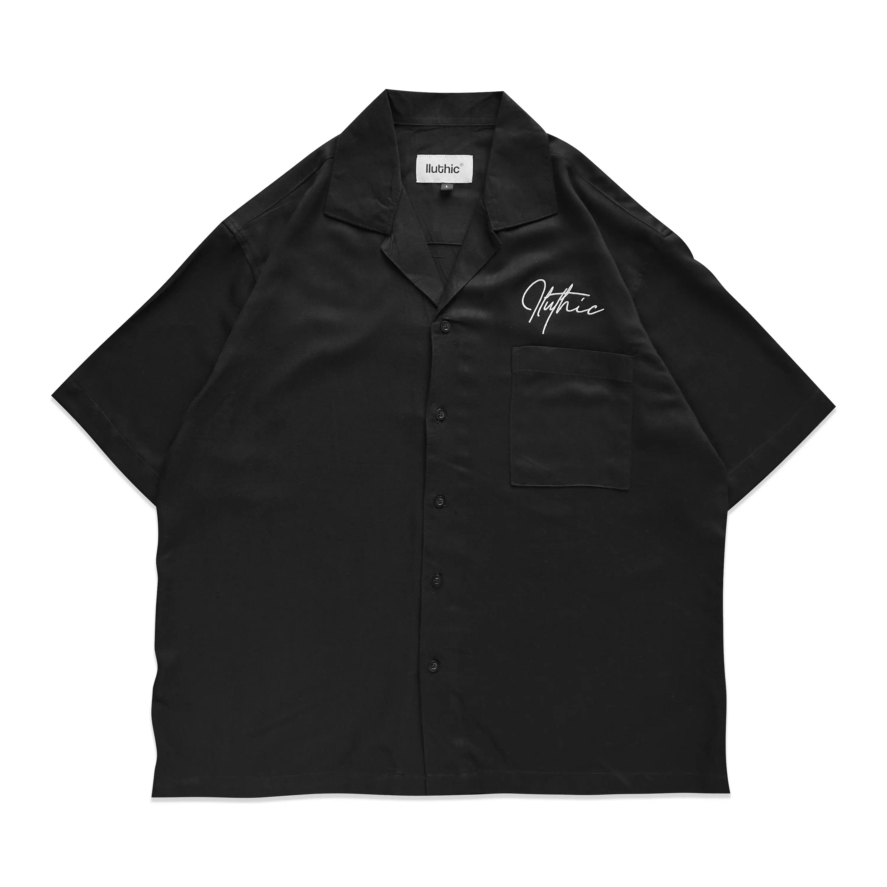 Iluthic - Oversized Shirt 'Basic' Black Lengan Pendek