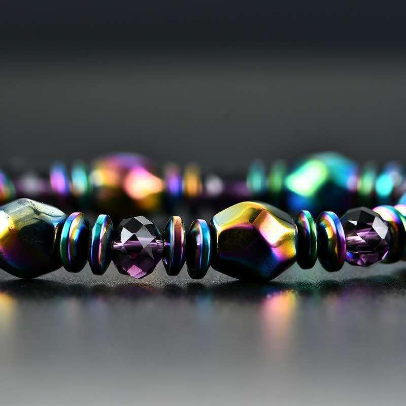 Product Introduction of Hot-Selling Colorful Twisted Bead Magnetic Hematite Crystal Bracelet Wholesale 0
