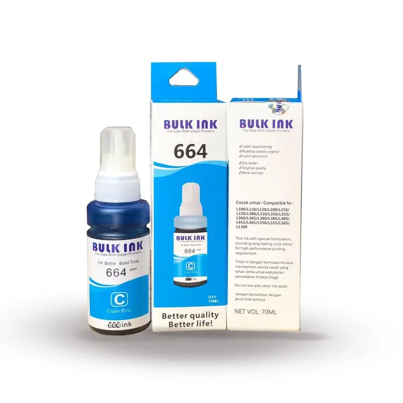 Tinta 664 Original Bulk Ink  L121 L120 L360 L310 L220 L210 L300 L200 L1300 Aman Untuk head 2