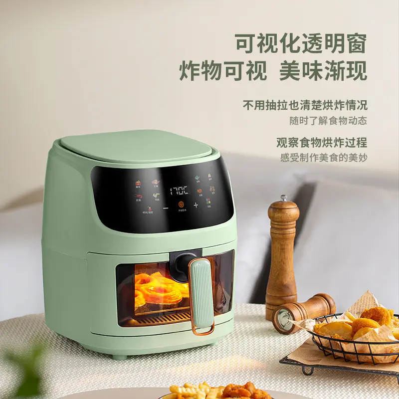8L Visual Home Multi-Functional Integrated Air Fryer Cross-Border Wholesale Smart Color Screen Touch Air Fryer Generation