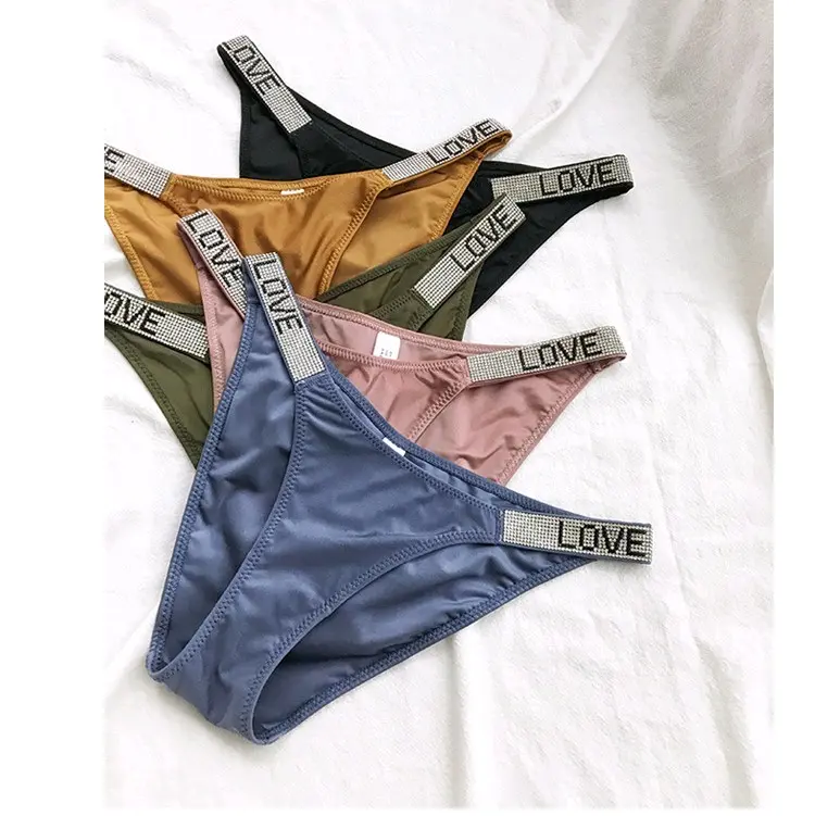 FINETOO Celana Dalam Wanita Katun Low Waist Letter Print Nyaman & Stretching 6