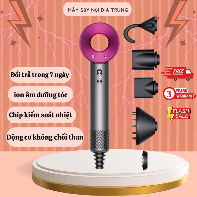 Máy sấy supersonic bản HD công suất 2300w hàng loại 1 sấy nóng lạnh 2 chiều có ion dưỡng tóc