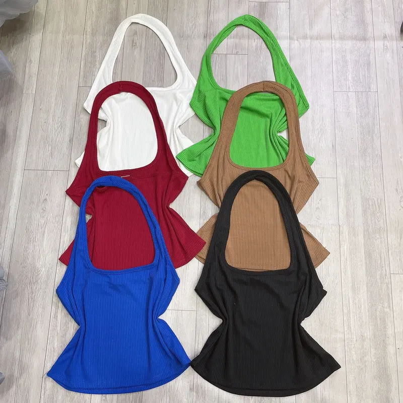 Áo Croptop Nữ Kiểu Yếm Hở Lưng Bigsize Cô Nhỏ Choàng Cổ Ôm Body Dễ Thương Vải Thun Gân Co Giãn G5 3