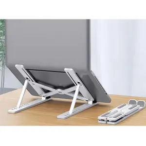Stand Penyangga Laptop Lipat Adjustable Anti Slip untuk Laptop Notebook 7-14 Inch dengan Fungsi Penyegar dan Bahan Silikon Anti Selip