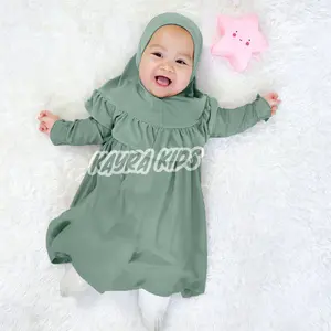 Baju Gamis Bayi Anak Perempuan Muslim Kanaya Series 0-18 bulan Bahan Jersey Super Lembut Panjang Nyaman