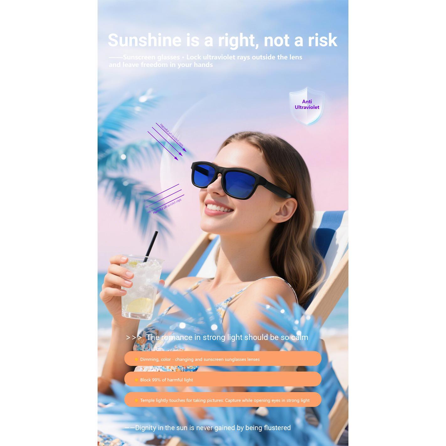 Bluetooth Touch-Dimming Glasses Multifunction Electrochromic Glasses AI Intelligent Translation HD-calling Music Player 2025 New - Image 5