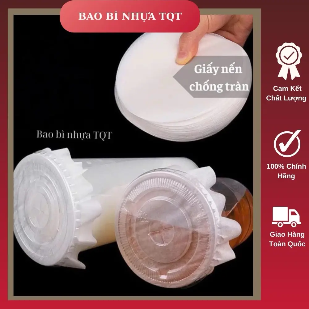 Sỉ 1 SET 500 Tờ Giấy Nến Chống Tràn Miệng Cốc Size 13Cm. Giấy nến Chống Tràn Cho Cafe, Trà Sữa và Đồ Uống Khác - Bao bì nhựa TQT