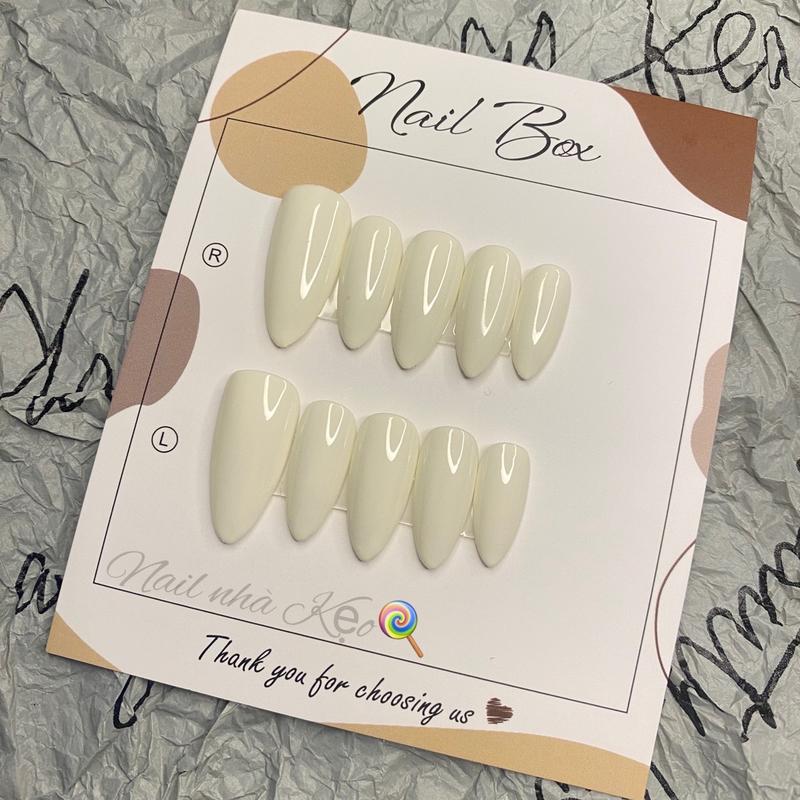 K01- nail box thiết kế Sơn gel trơn tròn nhọn