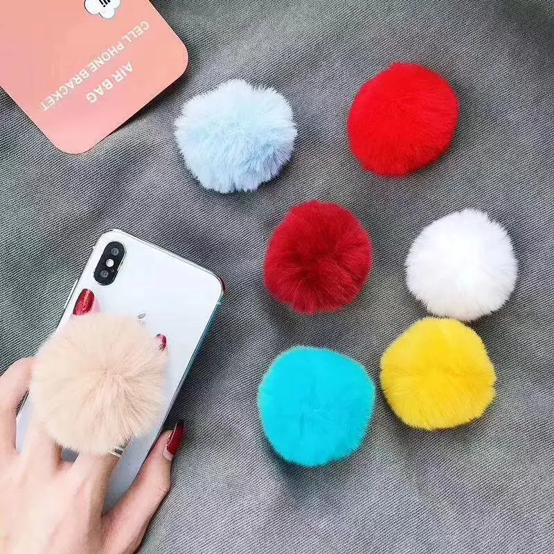 DB66 POP SOCKET POMPOM 3D POP SOCKET BULU WARNA AKSESORIS HP MH.ID 5