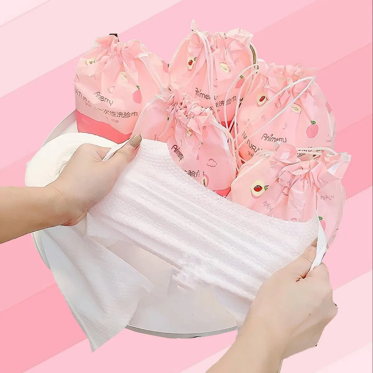 Combo 10 Gói Khăn lau mặt Animery bông tờ dạng cuộn cao cấp, khăn lau dùng 1 lần - 40 khăn/gói kích cỡ 20x20cm - Hàng Loại 1 Cao Cấp