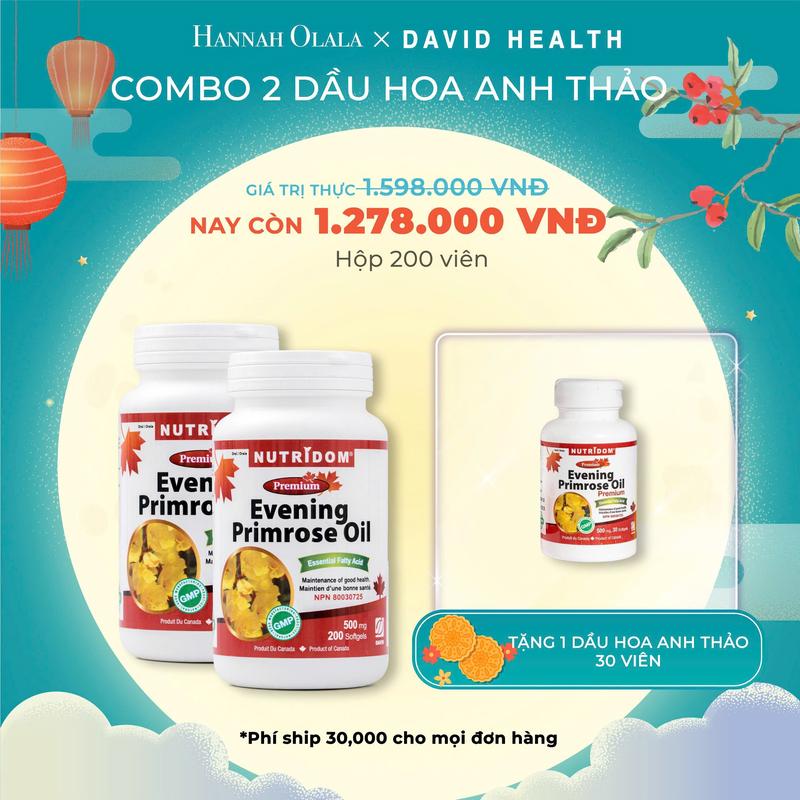 DAVID HEALTH - COMBO 2 DẦU HOA ANH THẢO + TẶNG 1 DẦU HOA ANH THẢO 30 VIÊN CHỈ CÒN 1.278K