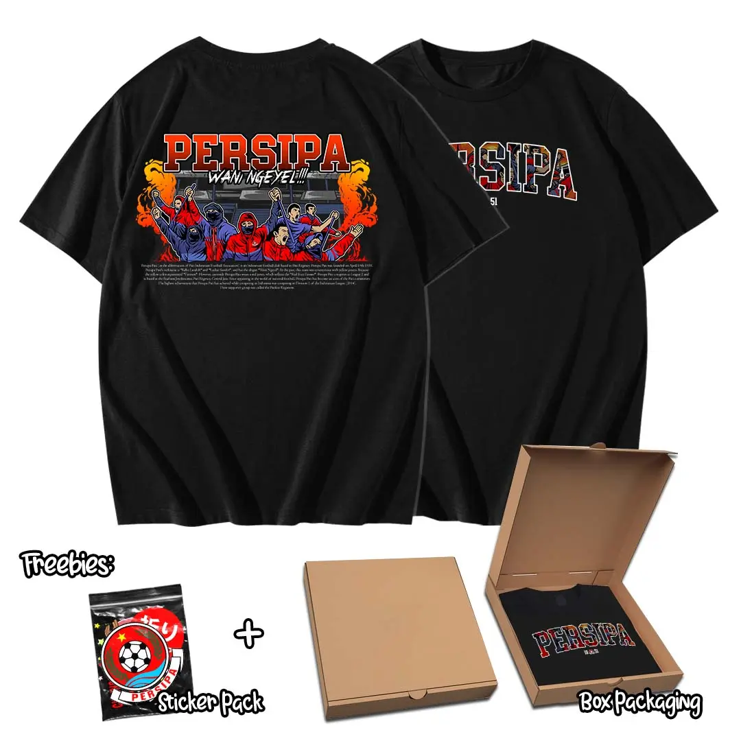 Kaos Persipa pati casual katun 30s bonus sticker Combed Sablon