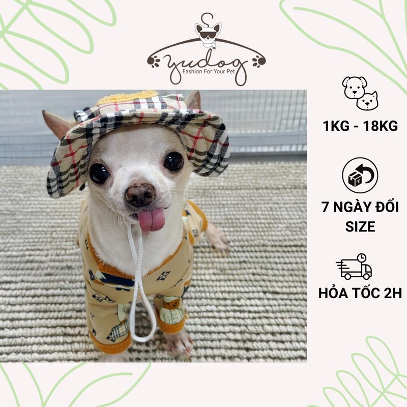 Nón cho chó mèo yudog, nón mũ vải tai bèo che nắng cho chó mèo thú cưng