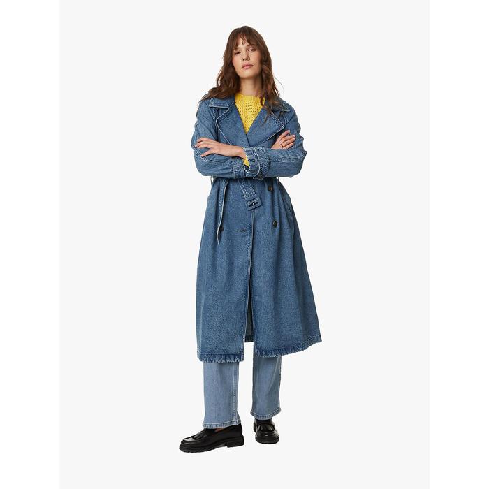 Gambar M&S - Jaket Wanita - Cotton Rich Denim Belted Trench Coat - Medium Indigo, UK 10 dari Marks & Spencer ID Kab. Bogor 4 Tokopedia