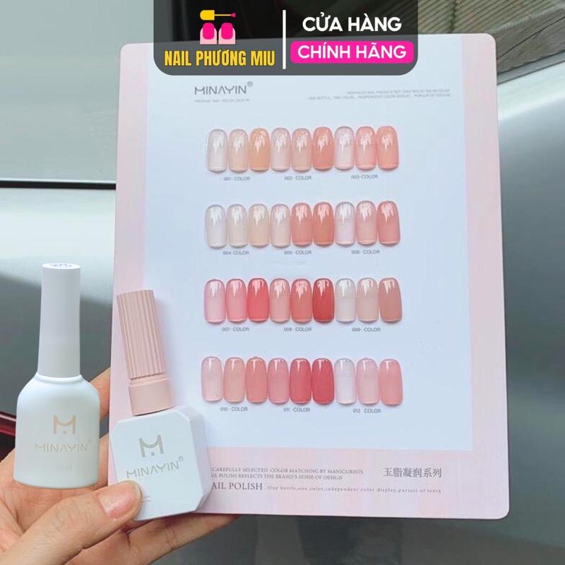 Sơn Thạch Minayin 12 Màu Tông Hồng Nâu Tặng Bảng Màu Chính Hãng Làm Nail, set Sơn Gel Sánh Đặc Mịn Mướt 15ml, Bám Màu Lâu Nữ Sơn Gel Women
