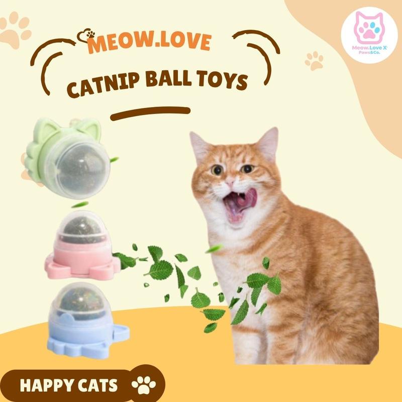 {Meow.Love} Bola Catnip Mainan Kucing Catnip Mainan Kucing Lick & Chew ...