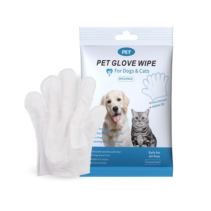 Pet Glove Wipes, 6 Counts/bag Pet Cleaning Wipes, Daily Care Pet Bath Wipes, Travel Pet Beauty Wipes, Pet Supplies for Dogs & Cats 2