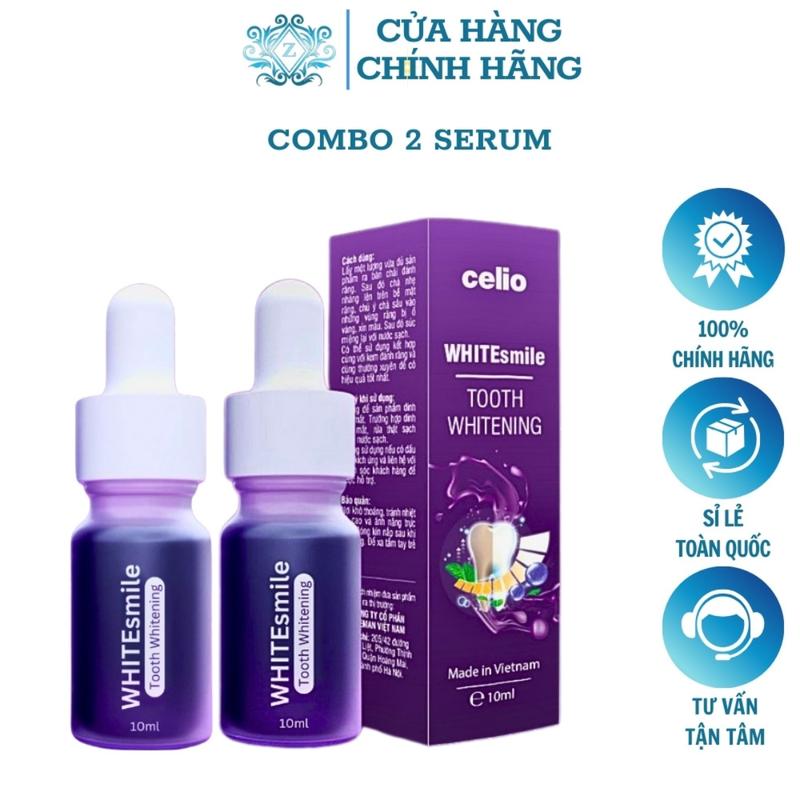 Combo 2 Serum Trắng Răng White Smile Celio 10ml Chính Hãng Tinh Chất Dung Dịch Gel Trắng Răng Hỗ Trợ Loại Bỏ Cao Răng Mảng Bám Khử Hôi Miệng Women Nữ