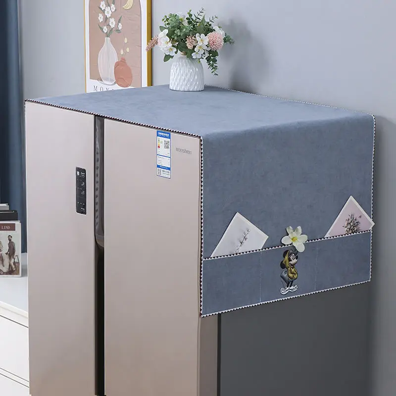 Tấm Che Bụi Tủ Lạnh, Vải Bọc Chống Trượt, Chống Bụi, Thích Hợp Cho Cửa Một Và Hai Cửa, Tấm Che Bảo Vệ, Tấm Che Thông Dụng Màn Rèm Khăn, Năm 2024