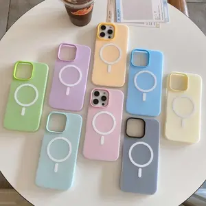 New! IP17 Jelly Casing HP Magnetic 2 in 1 Untuk iPhone 11 12 13 14 15 16 17 Pro Max 14 15 16+ Plus 13PROMAX 15pro Silikon Cair Case Anti Jatuh Tekstur Lembut Warna Dopamine TPU+PC Anti Keringat