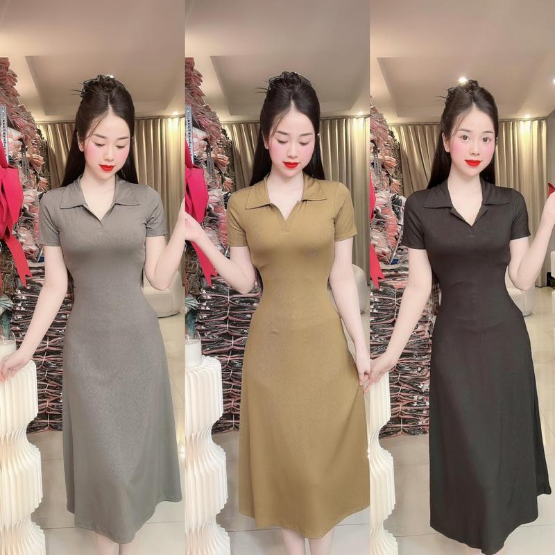 (T89) Đầm polo thiết kế form xoè tôn dáng che khuyết điểm tốt vải mặc mát đi chơi đi làm đều đẹp đầm xinh nhẹ nhàng đầm đi tiệc đi làm đi chơi T89