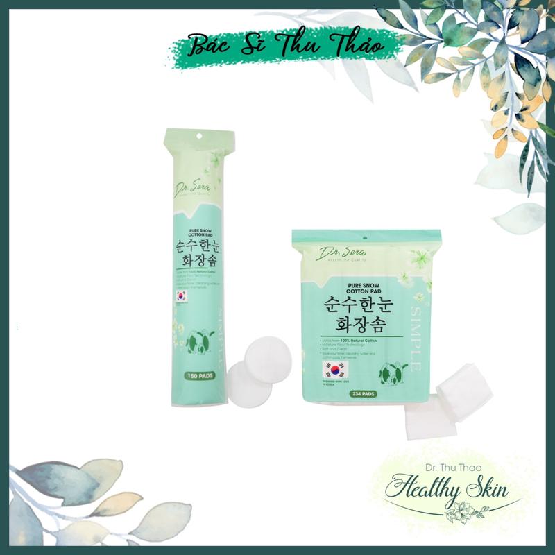Bông Tẩy Trang Cottton Mềm Mịn Cao Cấp Dr.Sera Pure Snow Cotton Pad 150/234 miếng