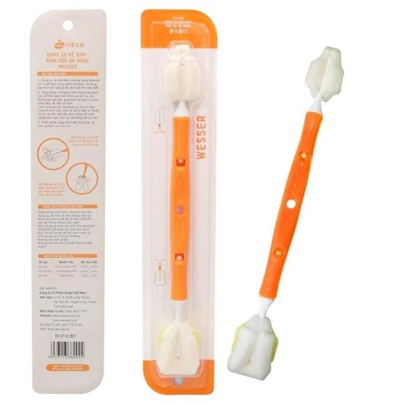 Cây rửa bình sữa, cọ súc rửa bình sữa Wesser 2 đầu mú Cao Su