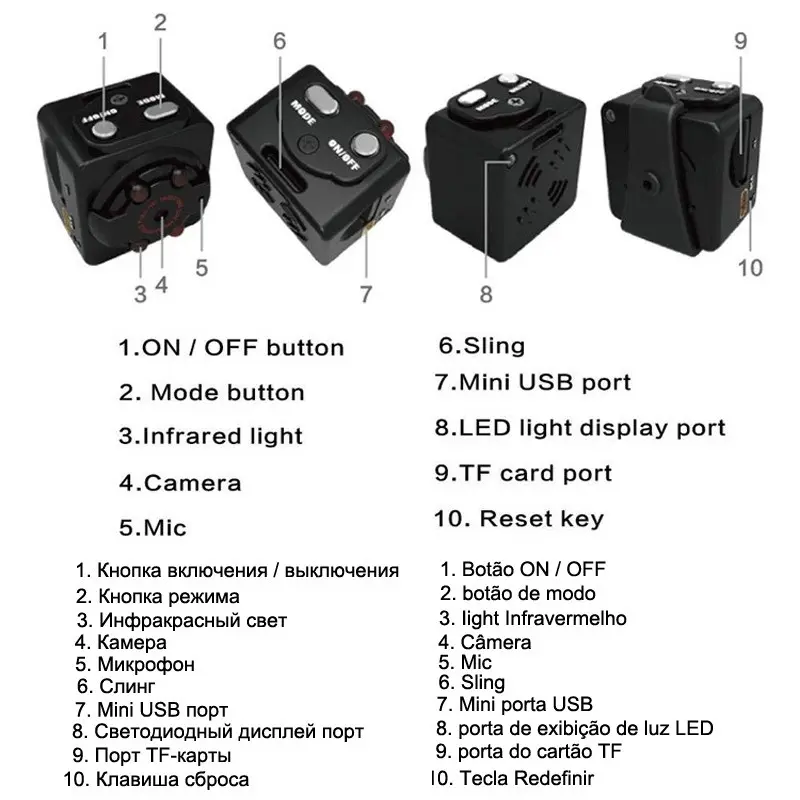 Máy ảnh mini SQ8, bí mật Nhỏ độ phân giải 1080p HD, máy ảnh video thông minh, tầm nhìn ban đêm, cảm biến chuyển động, không dây, DVR, máy quay Video 8